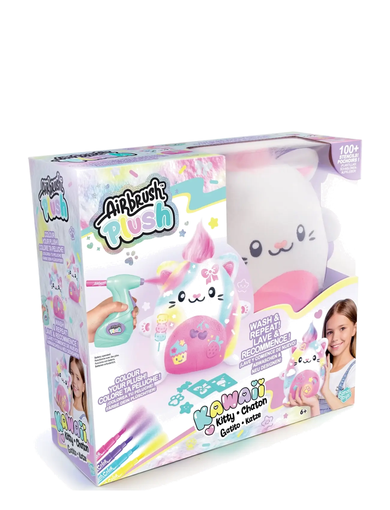 Airbrush Plush Airbrush Plush Kawaii Kitty 20cm, One Size, White, Håndværk > Håndværkssæt, Børn