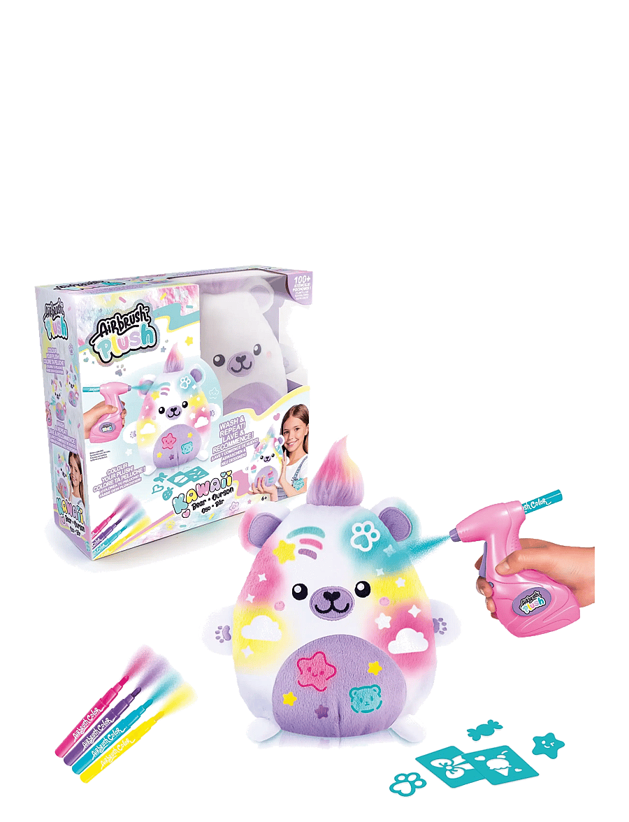 Airbrush Plush - AIRBRUSH PLUSH Kawaii Bear 20cm - föndursett - multicolor - 1
