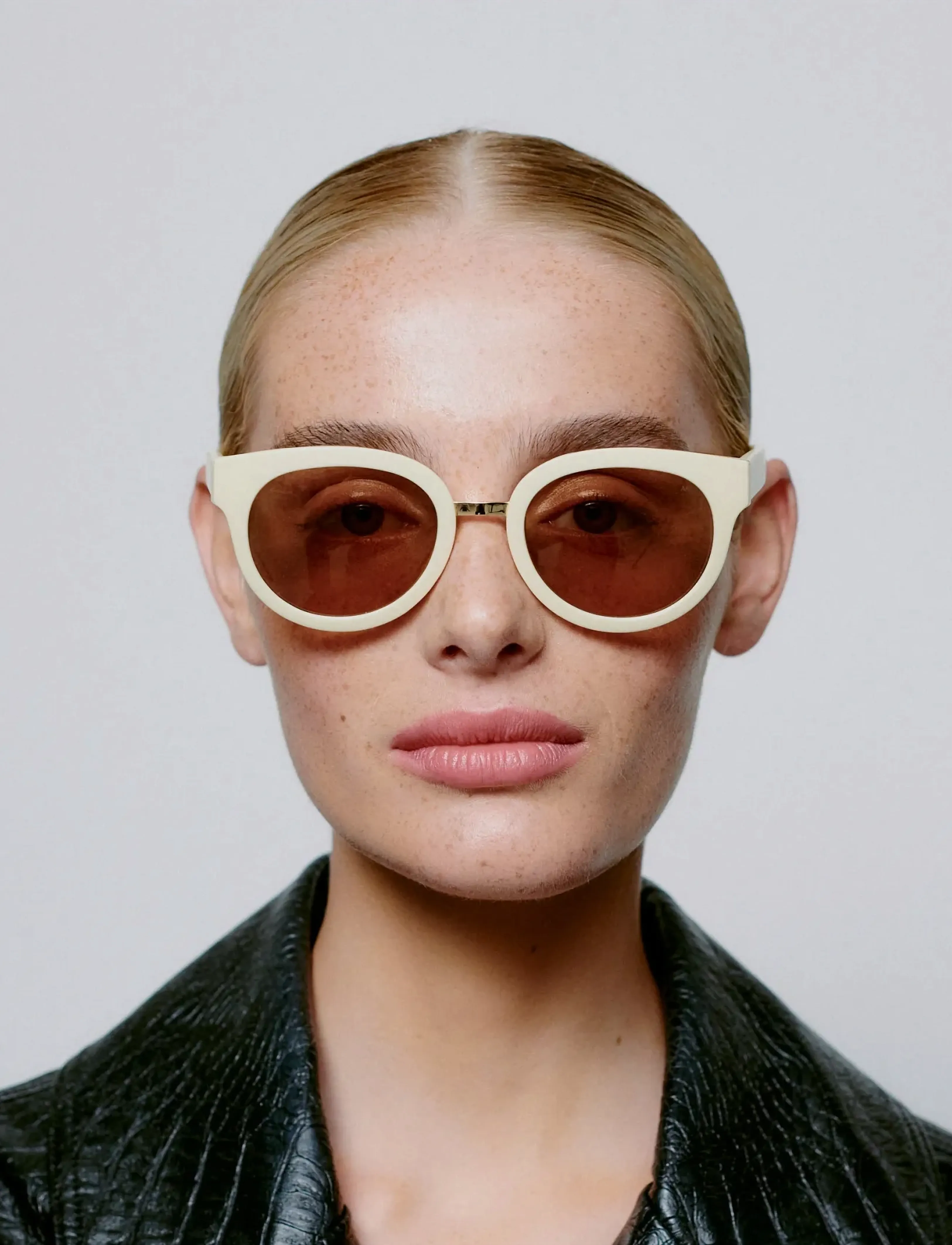 A.Kjærbede Jolie, One Size, Beige, Solbriller > Solbriller Med Rundt Stel, Dame