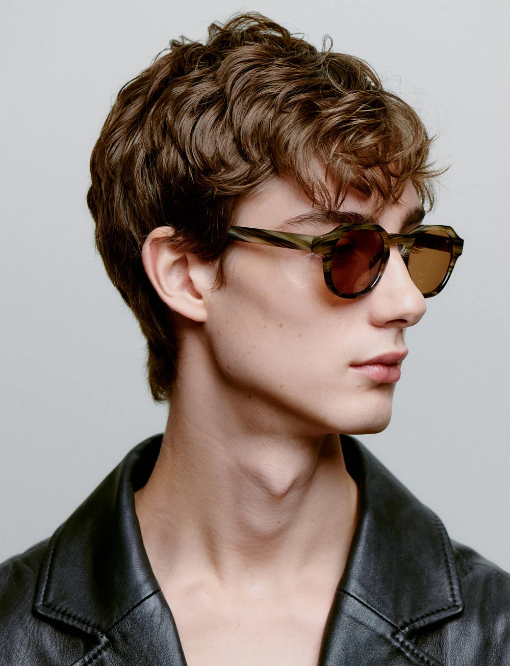 A.Kjærbede - Zan - runde solbriller - striped horn - 4