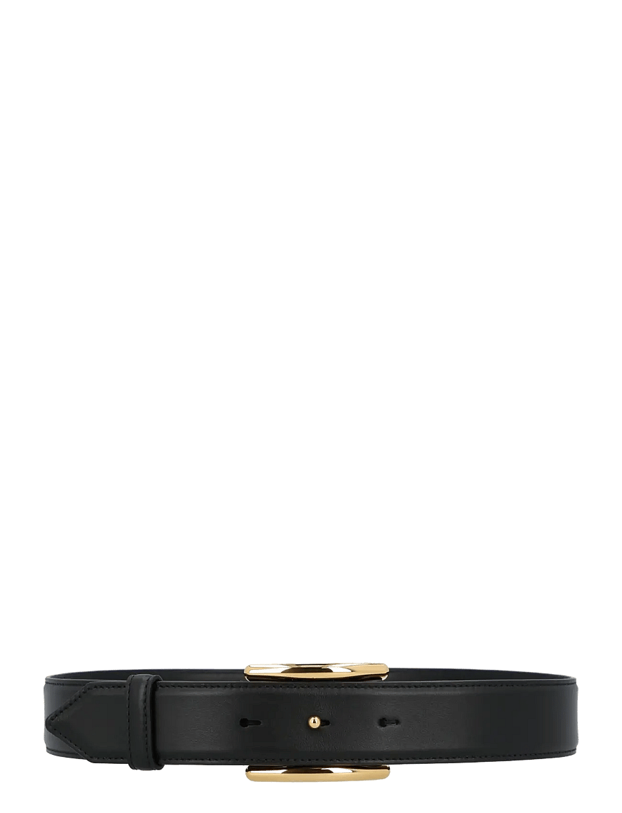Alaia - Curve leather belt - læderbælter - black - 0