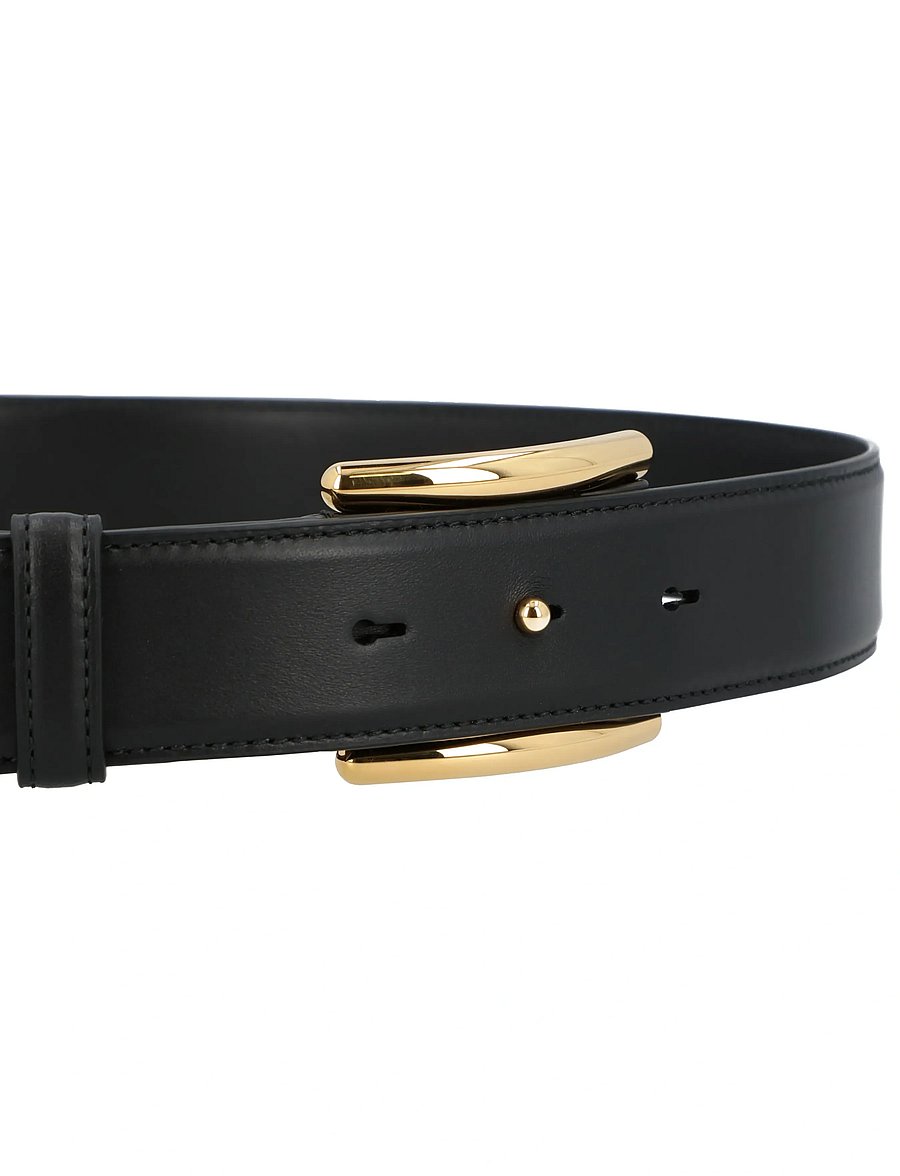 Alaia - Curve leather belt - læderbælter - black - 2