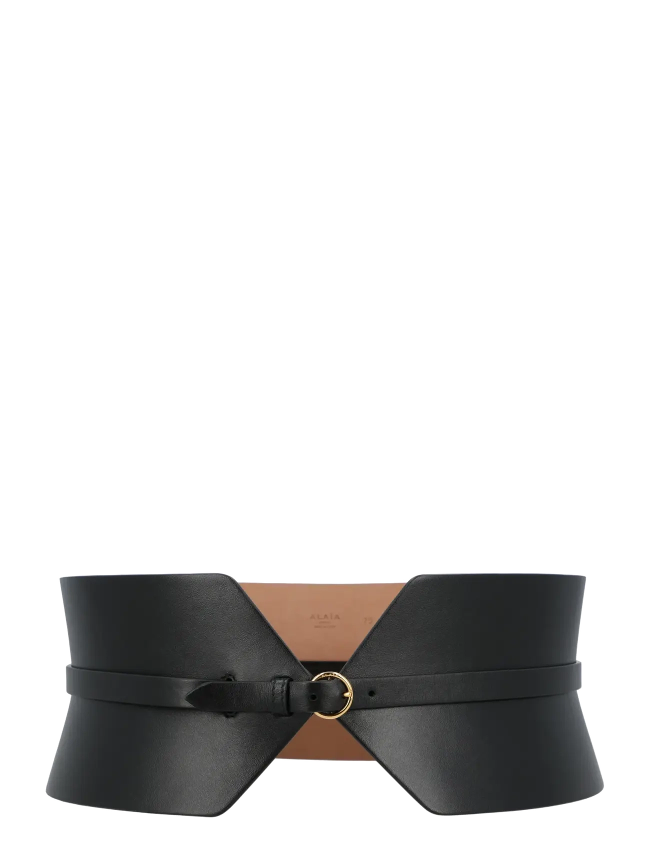 Alaia Black Leather Double Bustier Belt, Kvinder, Bustier Bælte, Sort, Str: 90