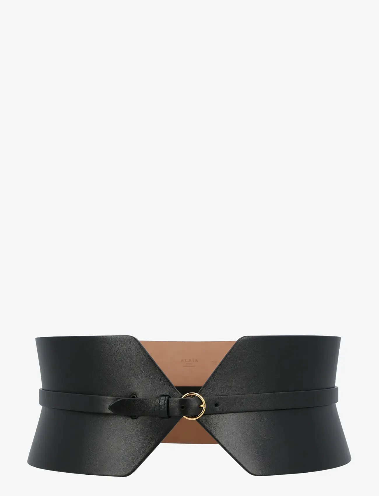Alaia - Black leather double bustier belt - nahkrihmad - black - 0
