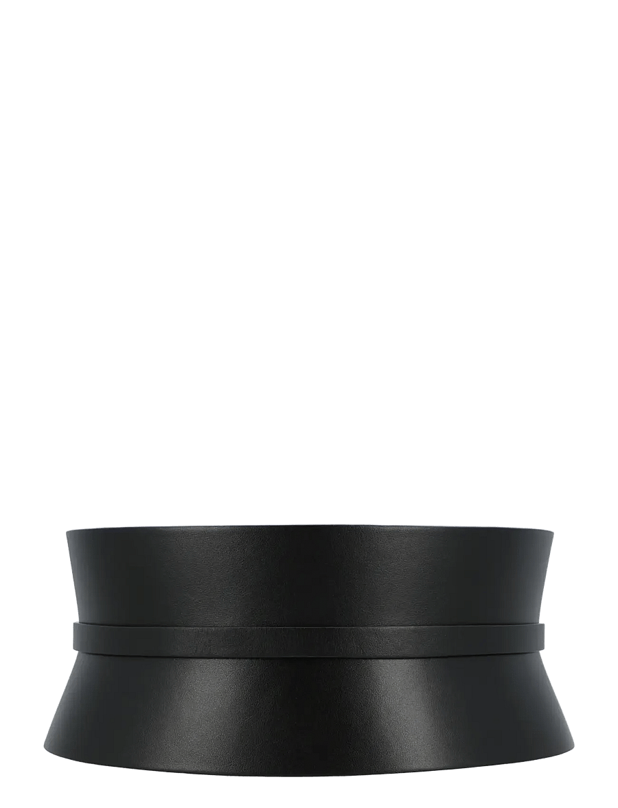 Alaia - Black leather double bustier belt - læderbælter - black - 1