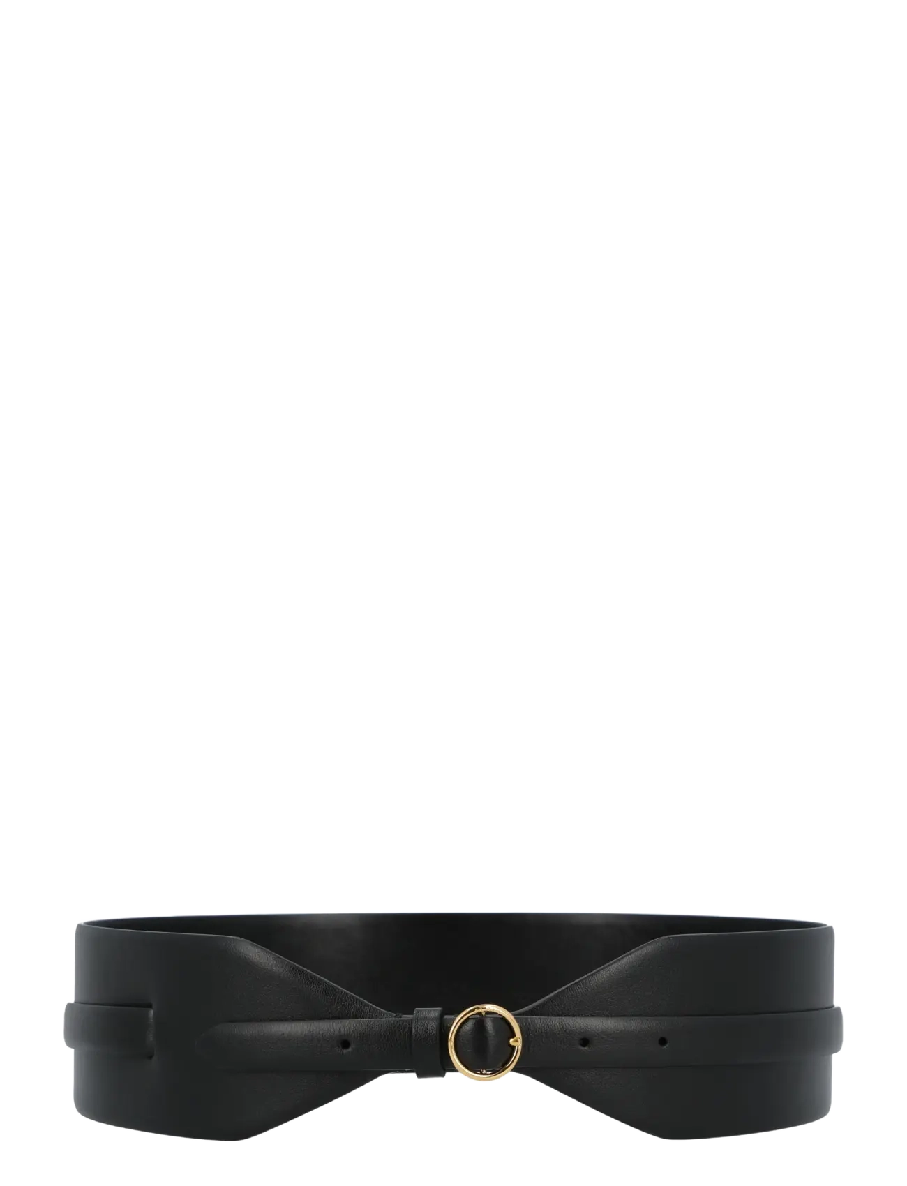 Alaia Wide Double Leather Belt, 80, Black, Belts > Waist Belt, Dame