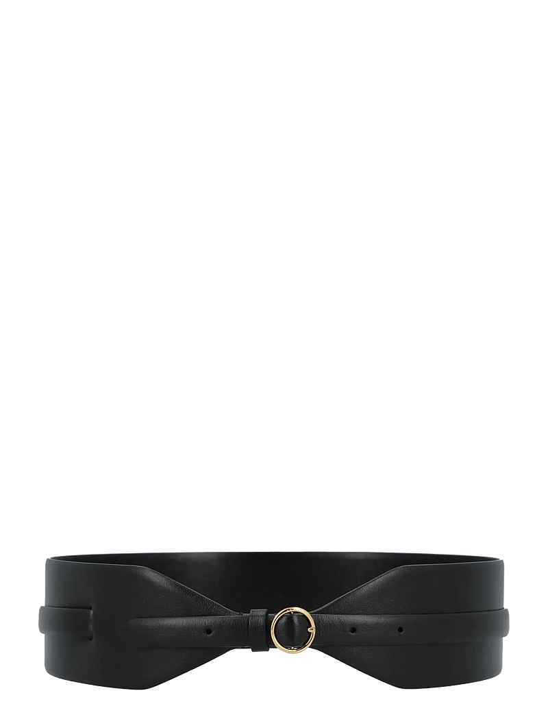 Alaia - Wide Double Leather Belt - ledergürtel - black - 0