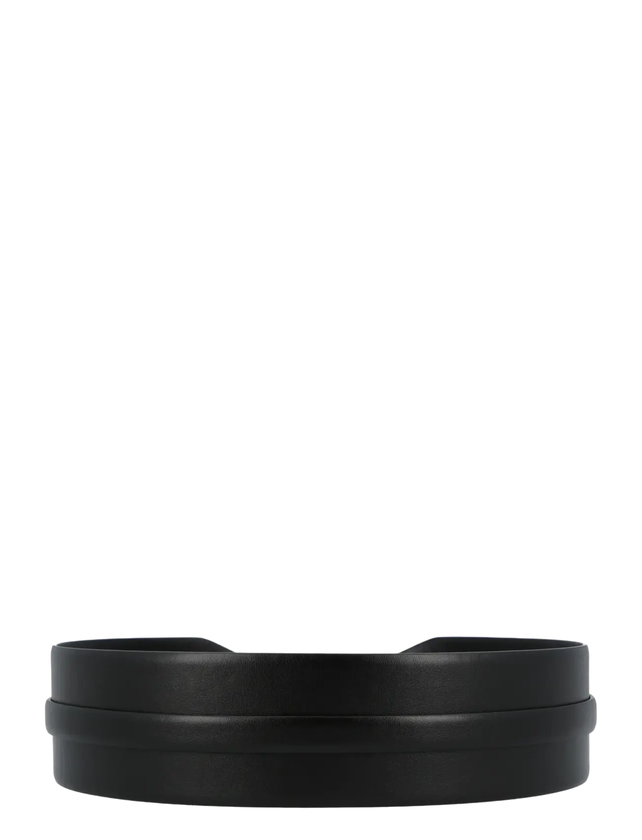Alaia - Wide Double Leather Belt - leather belts - black - 1