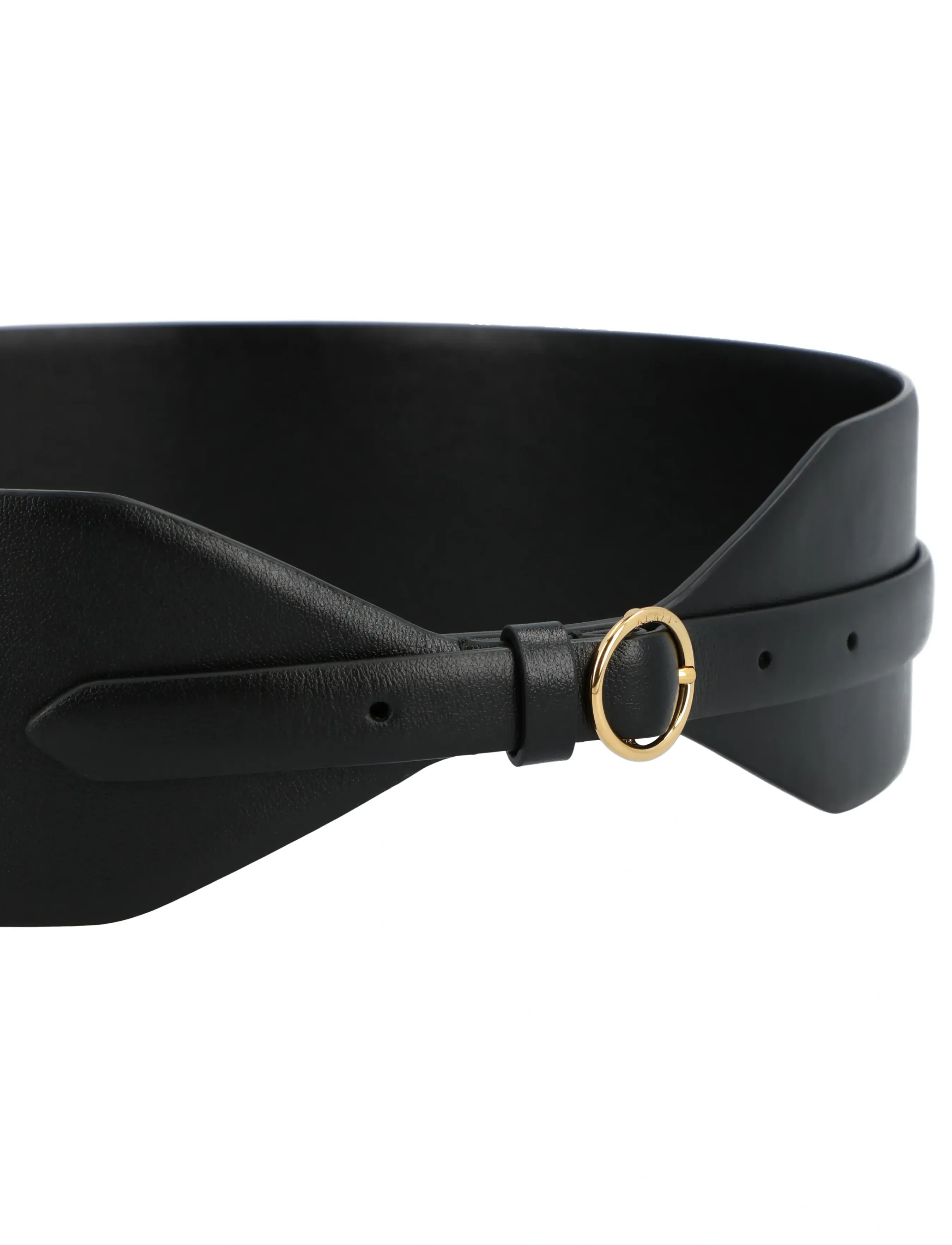 Alaia - Wide Double Leather Belt - leather belts - black - 2
