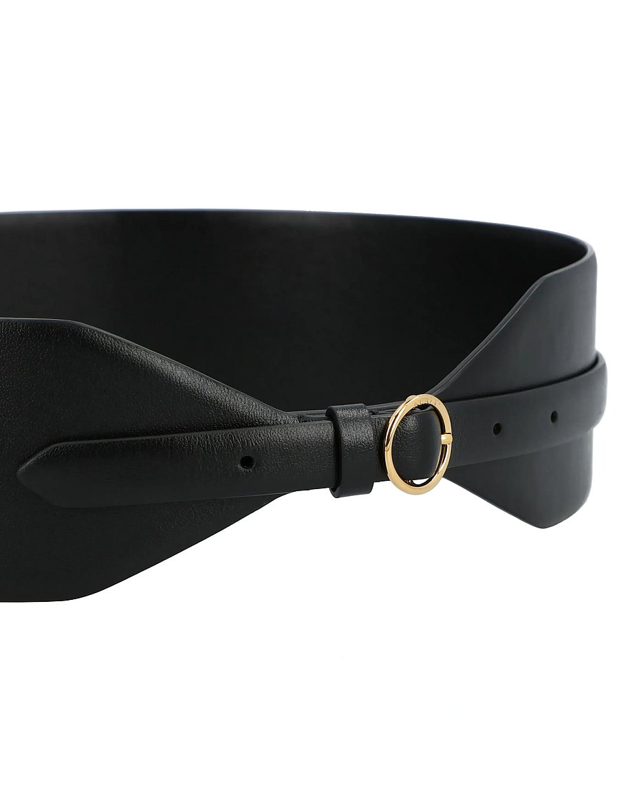 Alaia - Wide Double Leather Belt - ledergürtel - black - 2