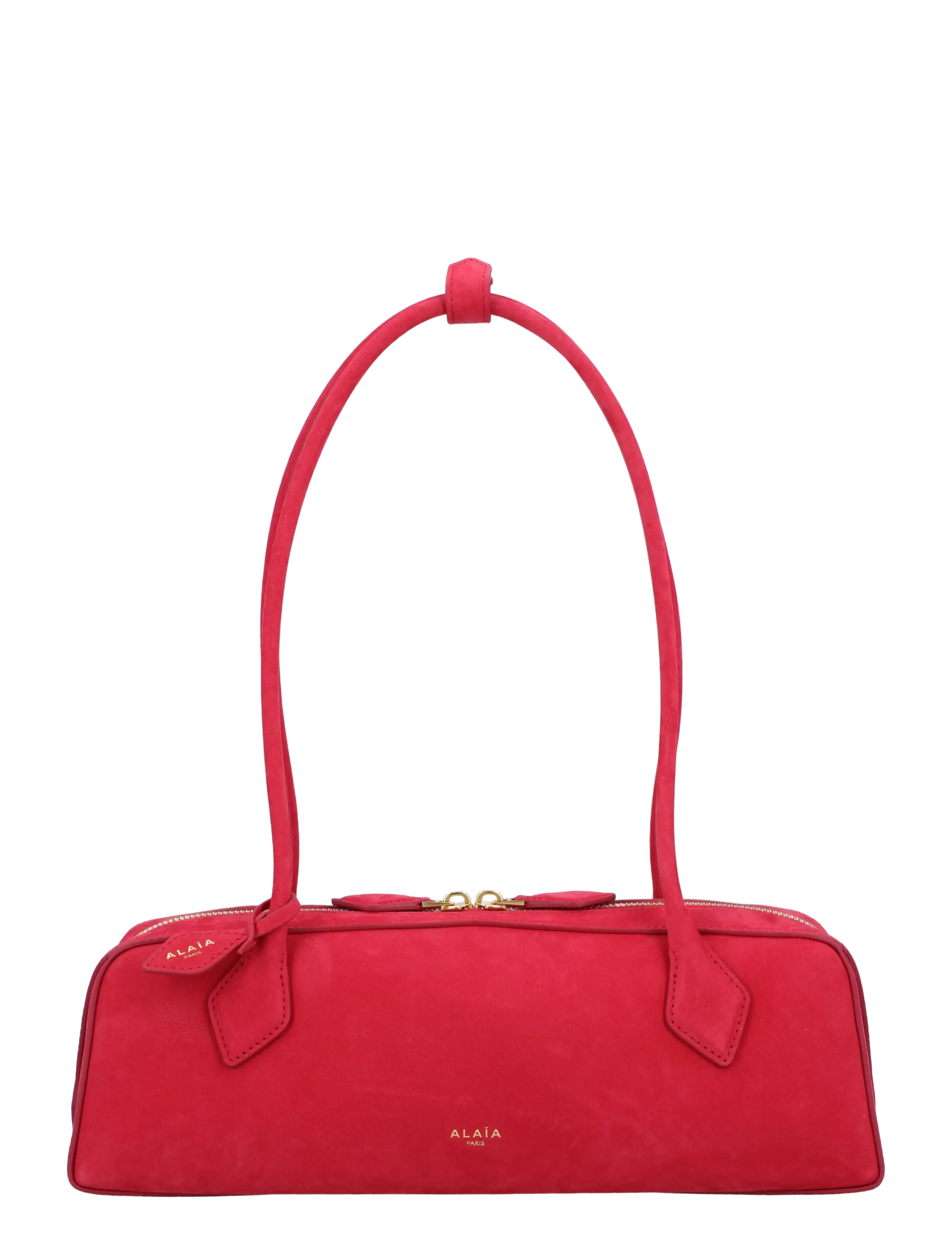 Alaia Le Teckel leather clutch bag - Bags - RED / red