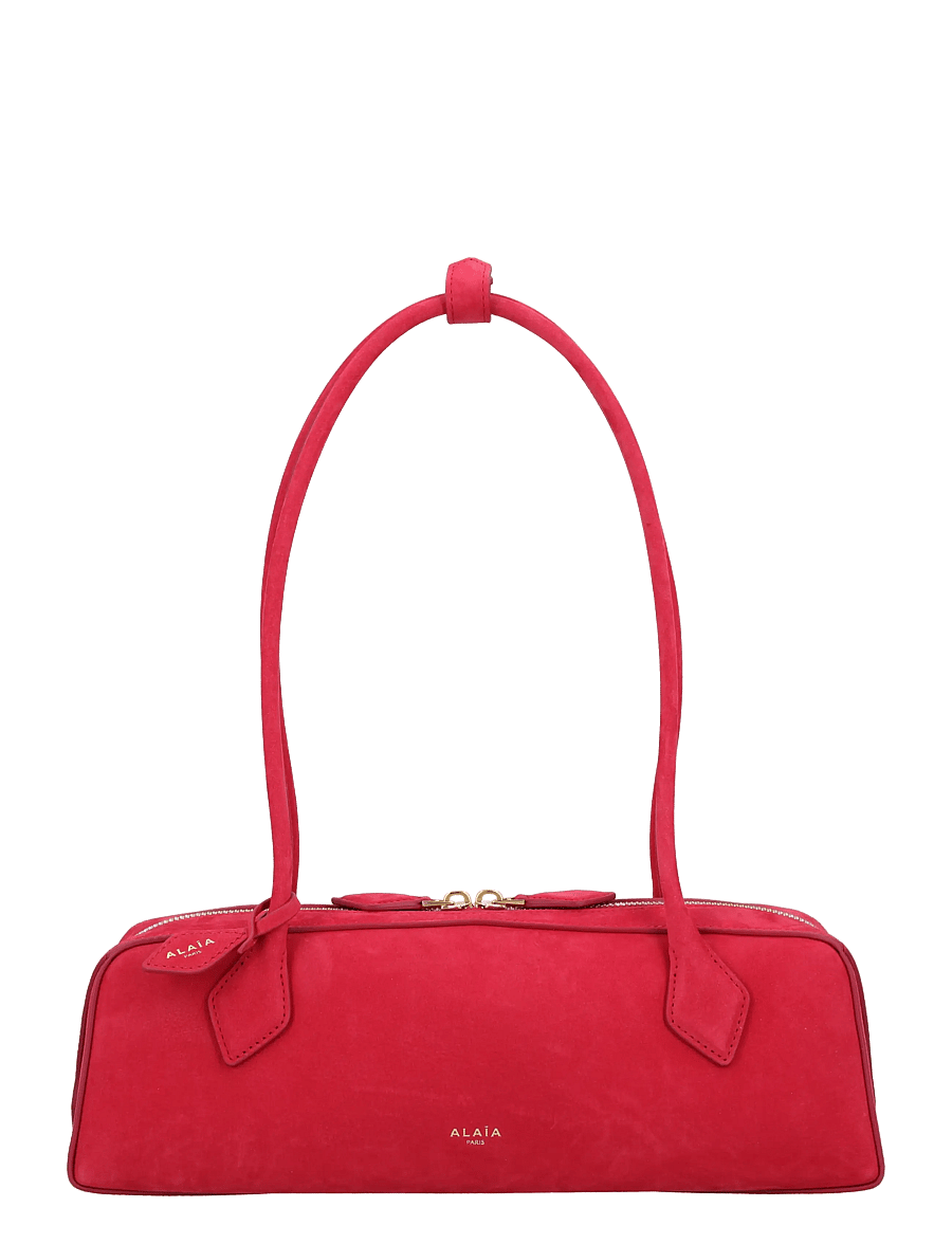 Alaia - Le Teckel leather clutch bag - axelremsväskor - red - 0
