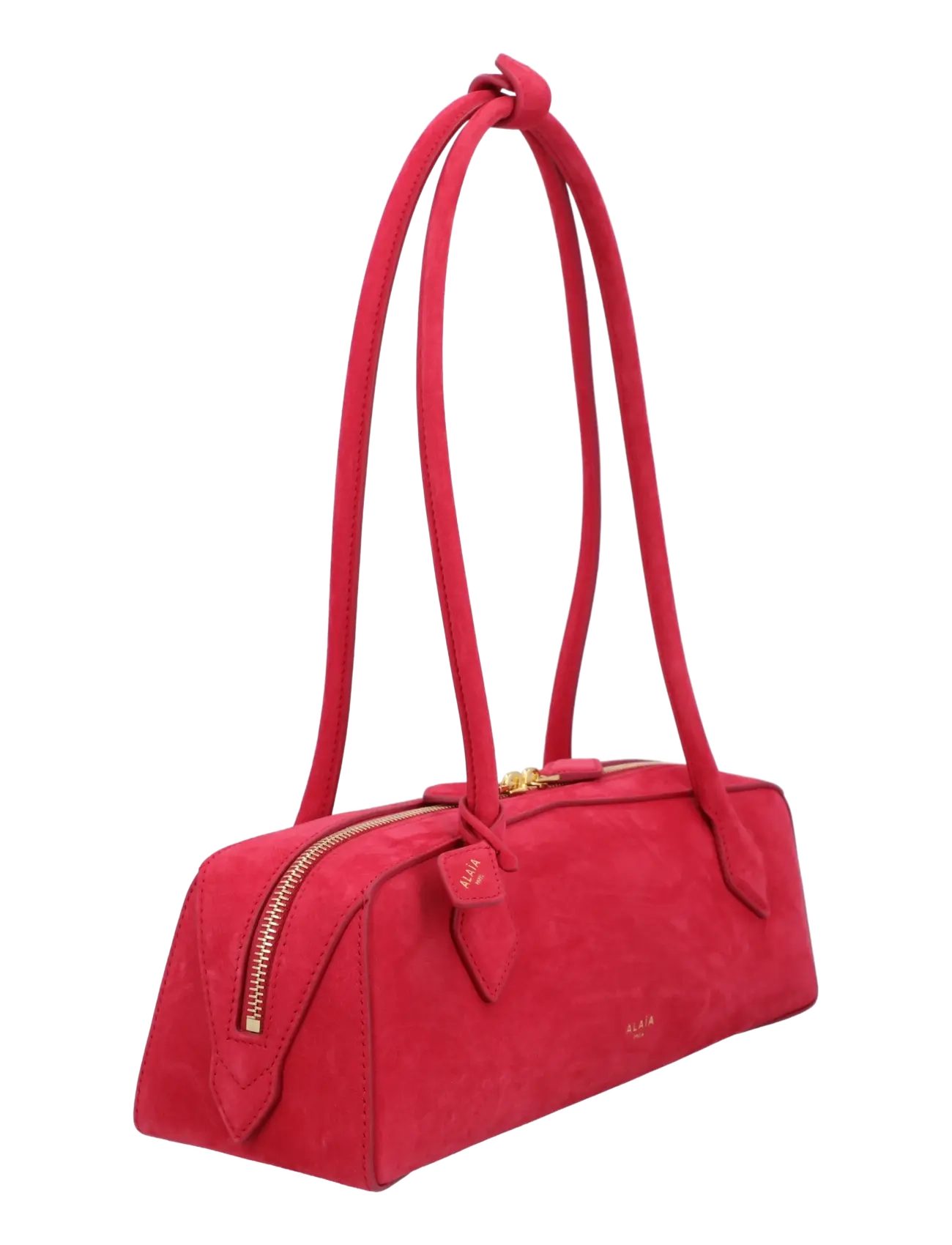Alaia - Le Teckel leather clutch bag - axelremsväskor - red - 2