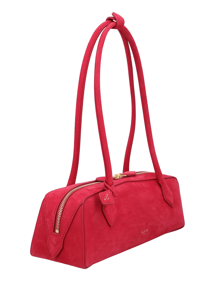 Alaia - Le Teckel leather clutch bag - axelremsväskor - red - 2