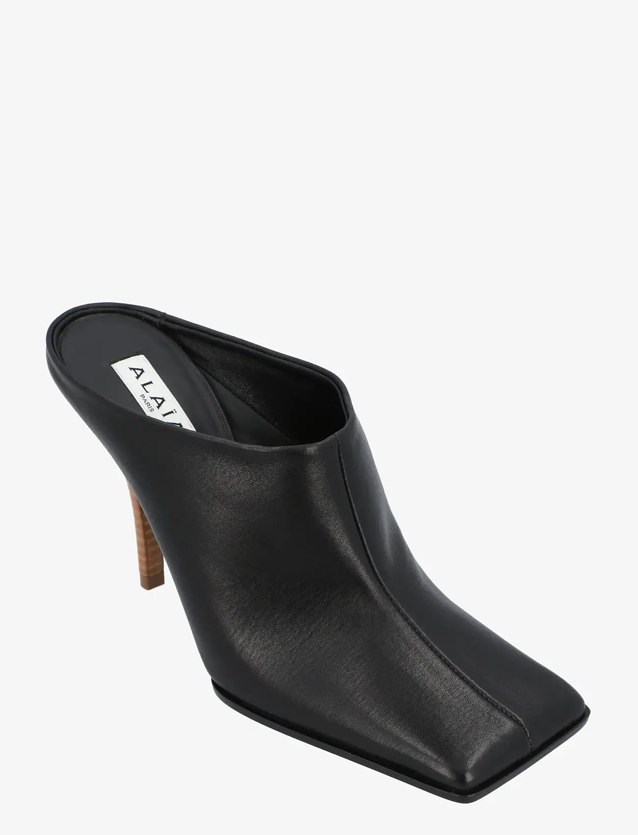 Alaia - 90 leather mules - mules med klack - black - 0