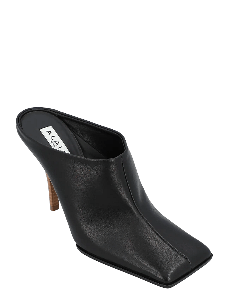 Alaia - 90 leather mules - pantoletten mit absätzen - black - 0