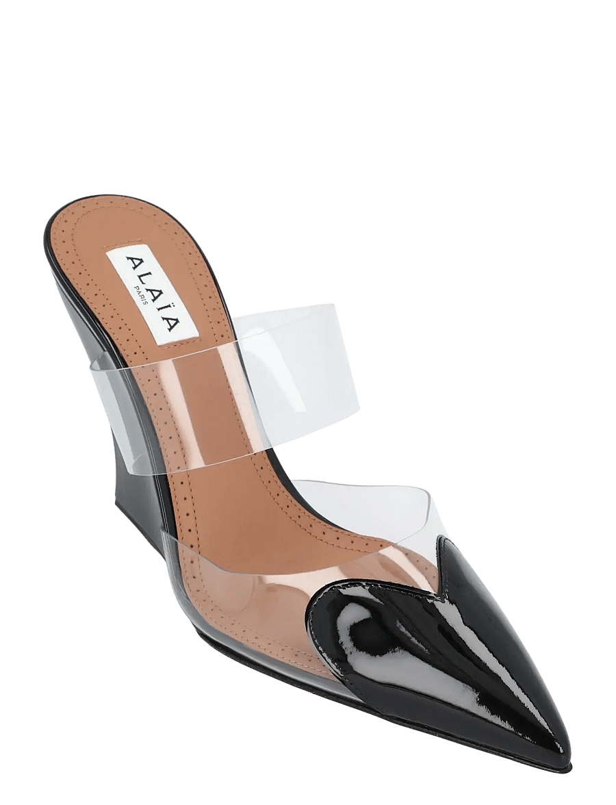 Alaia - Le Cœur Wedge Mules - mules med hæle - black - 0