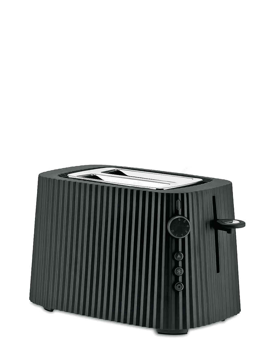 Alessi - Wide grate in thermoplastic, black European plug 850W - toaster - black - 0