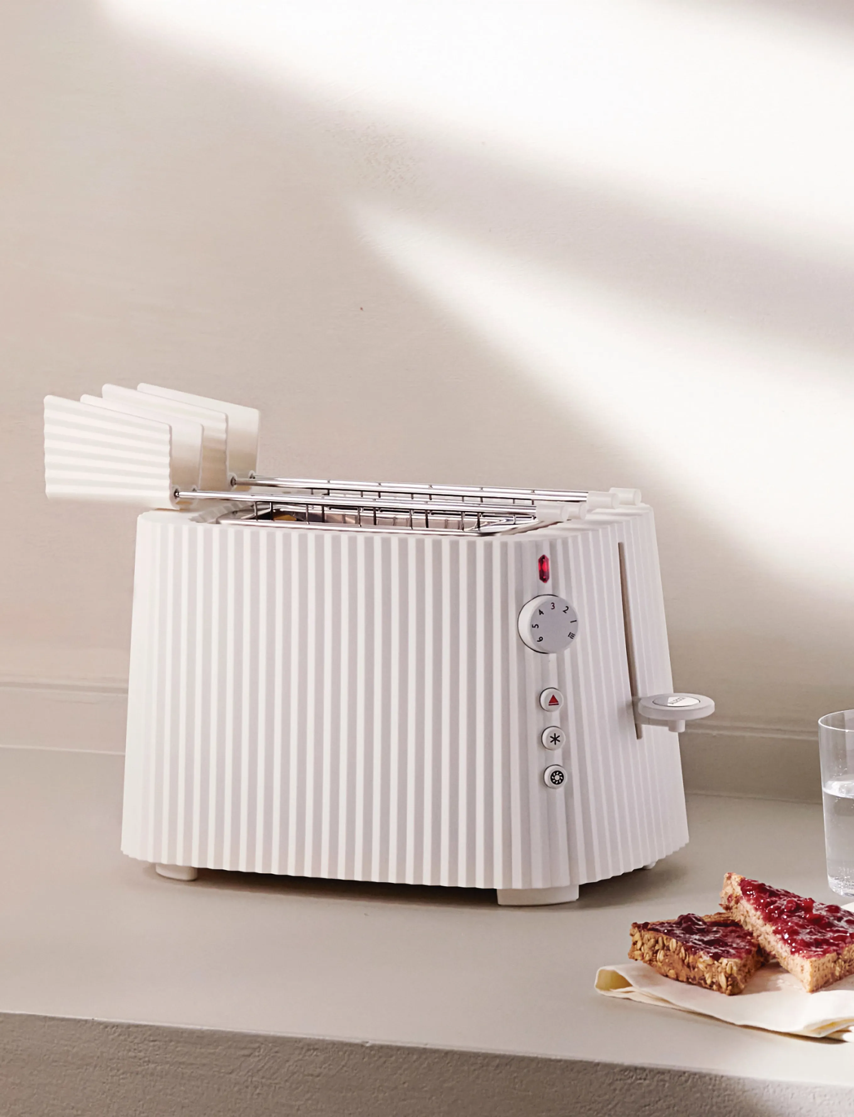 Alessi - Wide grate in thermoplastic, white European plug 850W - rösterid - white - 2