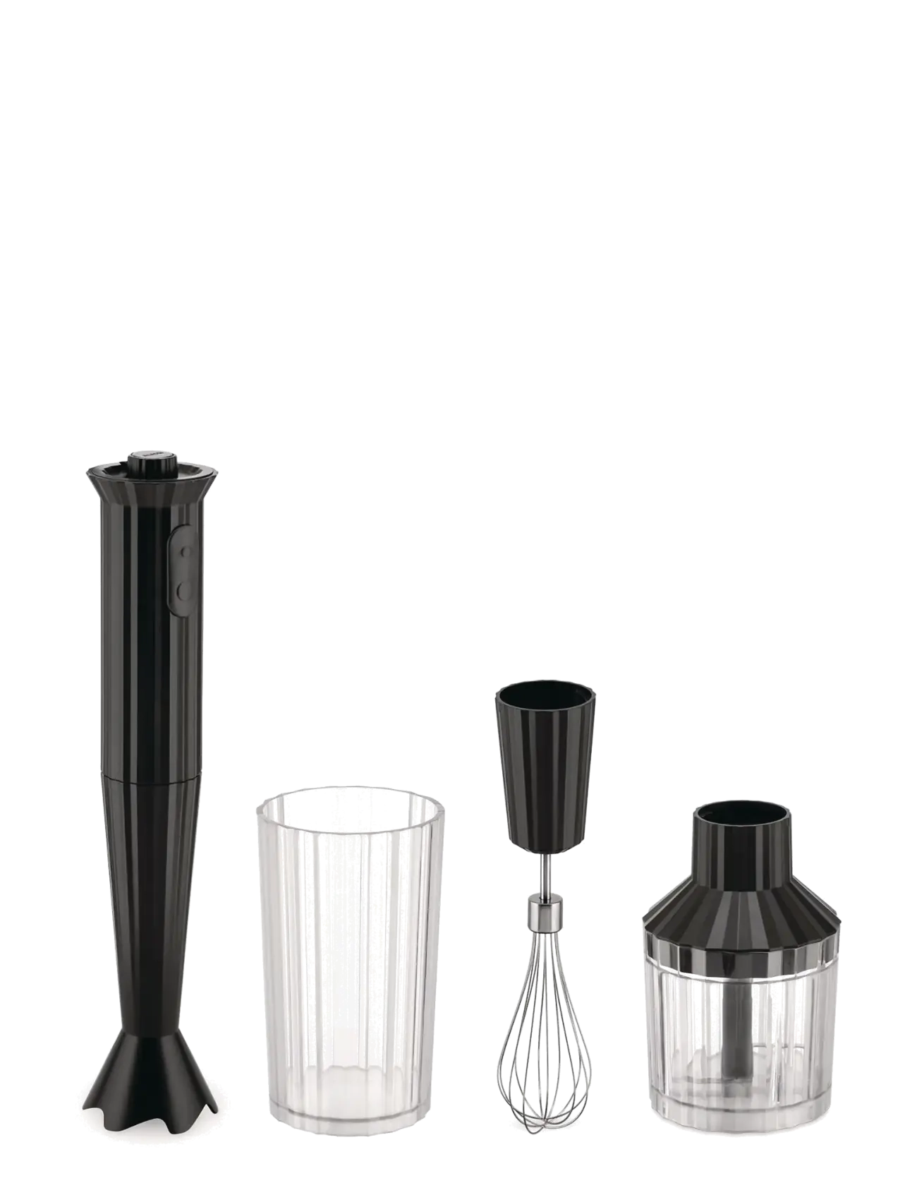 Alessi Hand mixer with measuring cup, whisk and chopper in thermoplastic, black Eu plug 500W - Köök - BLACK / black
