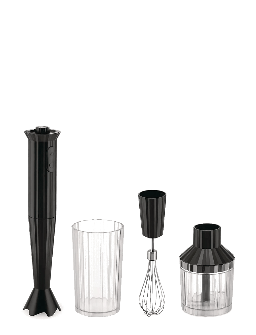 Alessi - Hand mixer with measuring cup, whisk and chopper in thermoplastic, black Eu plug 500W - mixer - black - 0