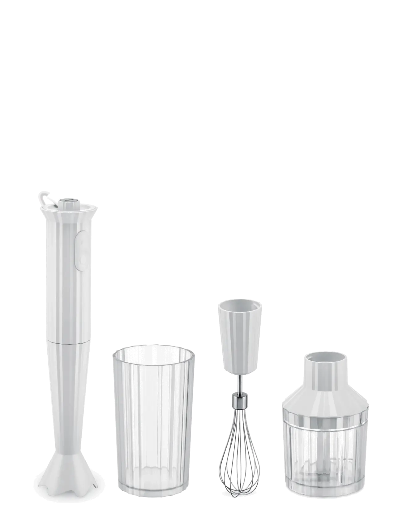 Alessi Hand mixer with measuring cup, whisk and chopper in thermoplastic, white Eu plug 500W - Köök - WHITE / white