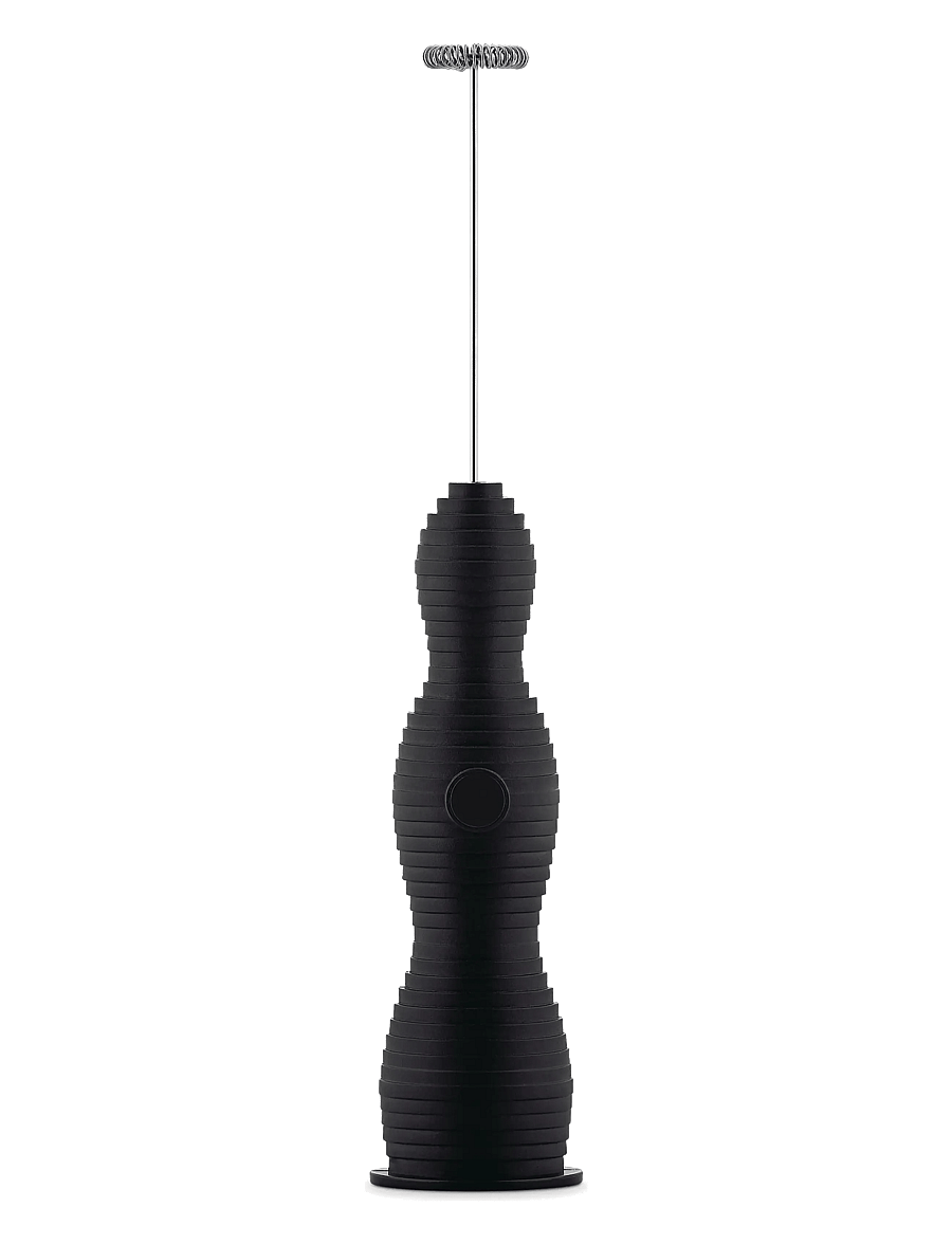 Alessi - Milk frother in thermoplastic, black Whisk in steel and rechargeable battery - milchschäumer - black - 1
