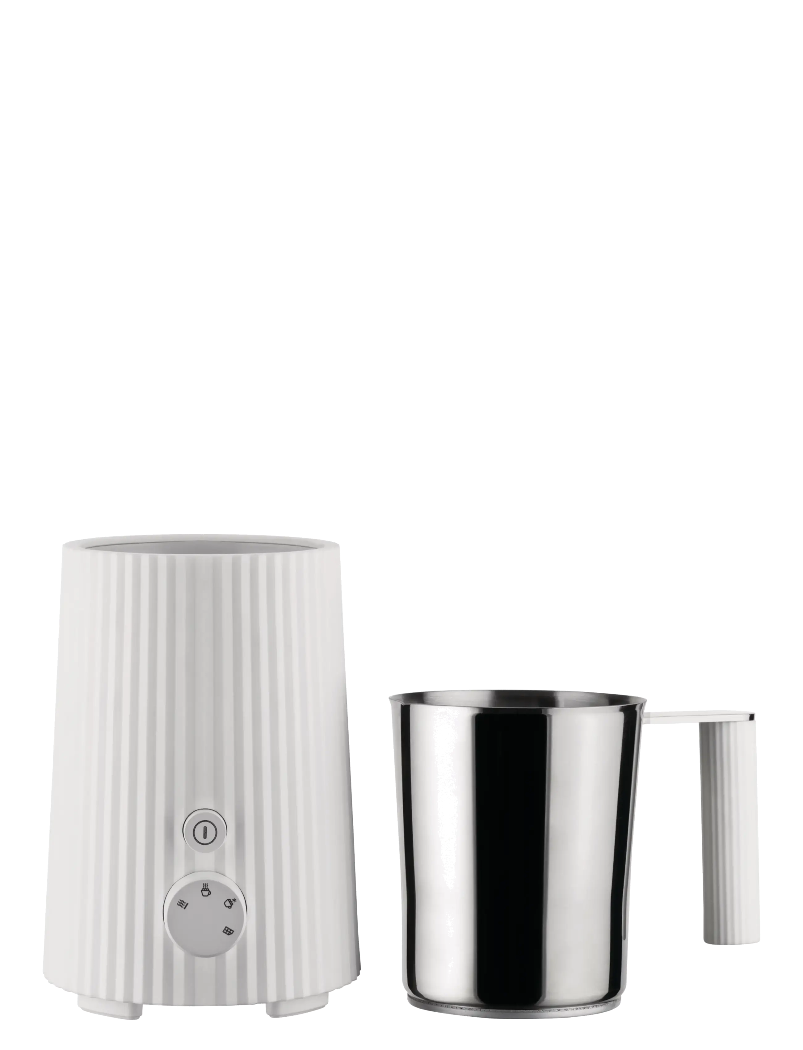 Alessi - Multifunctional induction milk frother in thermoplastic, white Jug in 18/10 Eu plug 600 W - piimavahustajad - white - 2