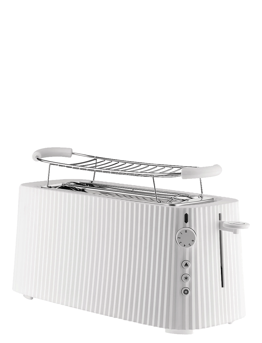 Alessi - Long double wide grate in thermoplastic, white Brioche warmer European plug 1700W - rösterid - white - 1