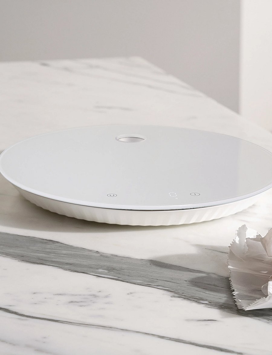 Alessi - Digital kitchen scale in thermoplastic resin and tempered glass. white Rechargeable battery - kochen - white - 0