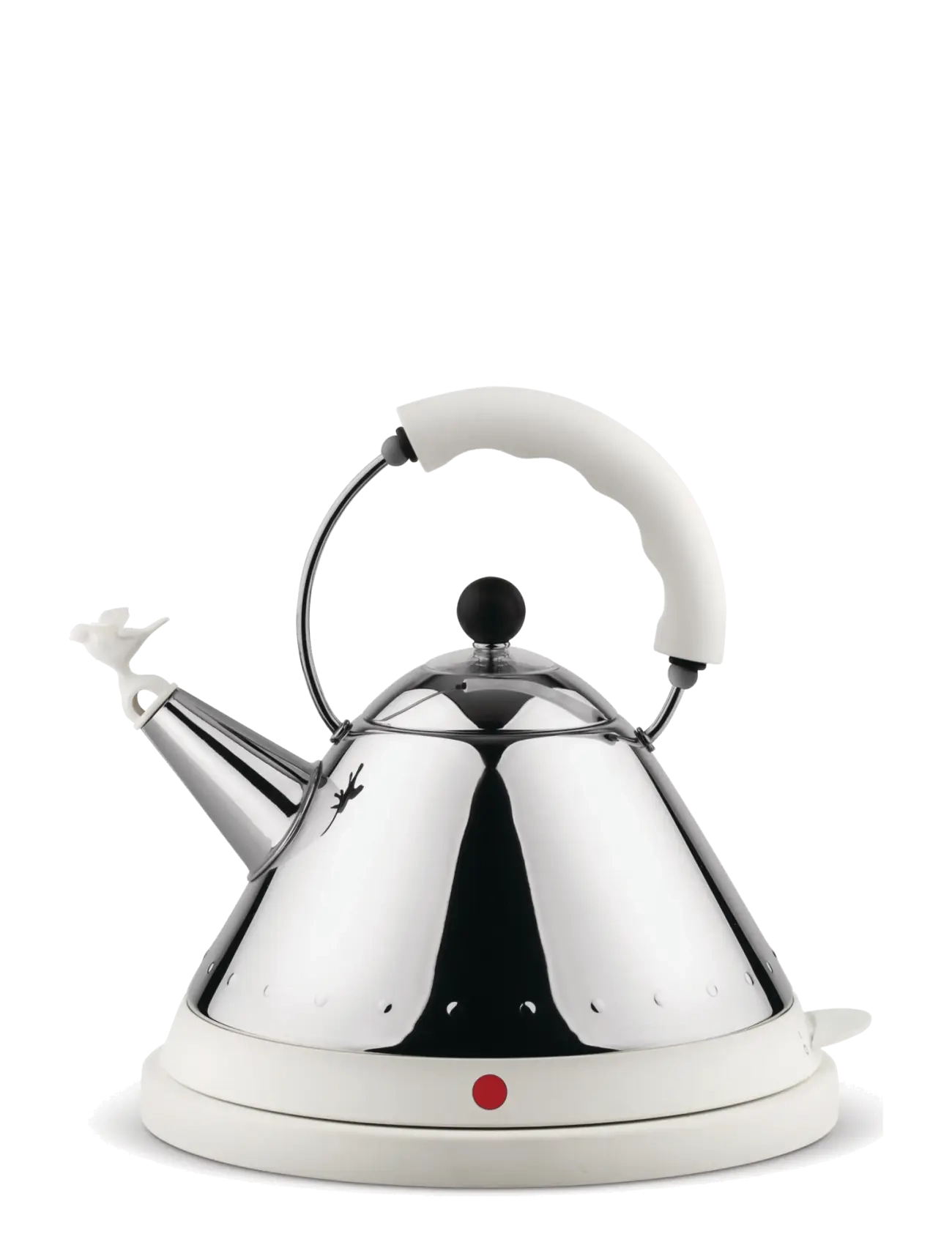 Alessi Cordless Kettle In 18/10 With Handle And Base In Thermoplastic Resin White Eu Plug 2000W, Kedel og vandkoger, Hvid, Str: 2000 W
