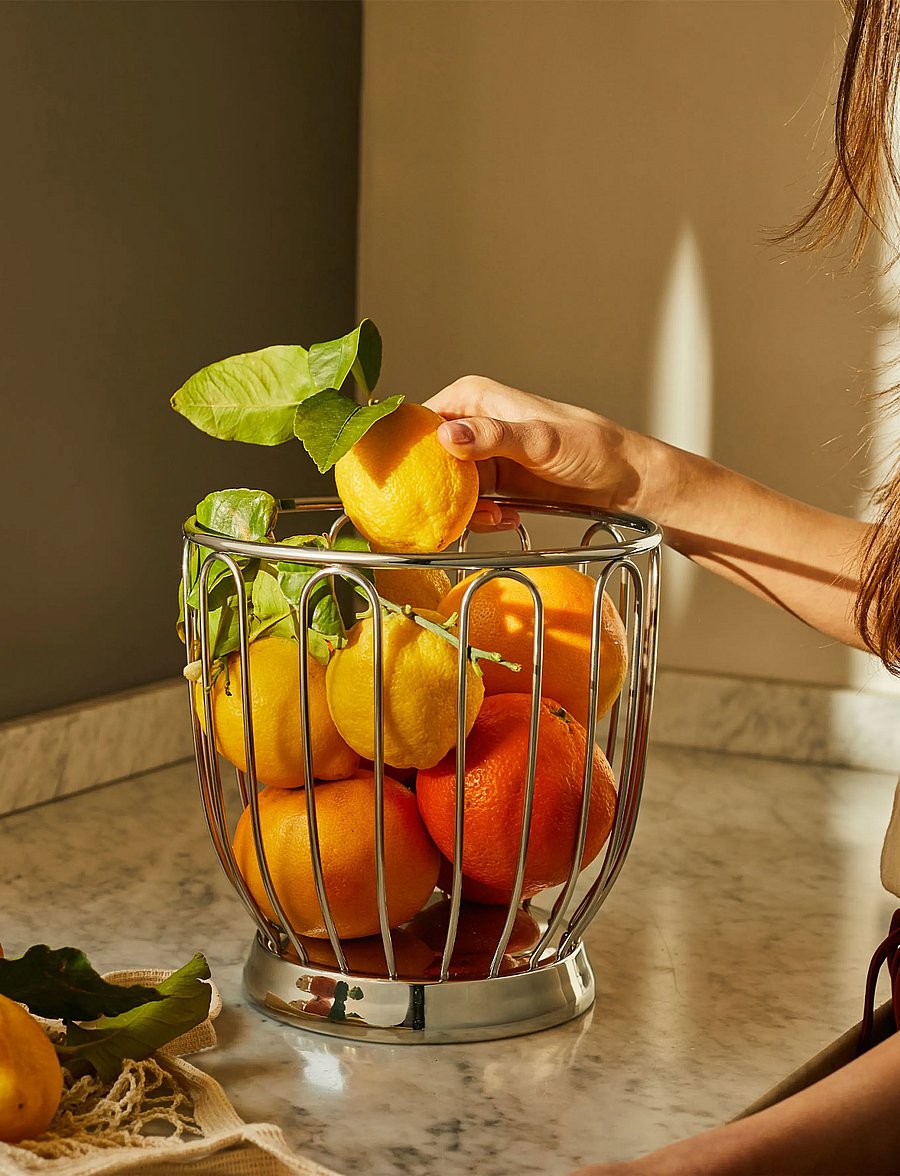 Alessi - rus basket in 18/10 stainless steel mirror polished - puuviljakausid - steel - 2
