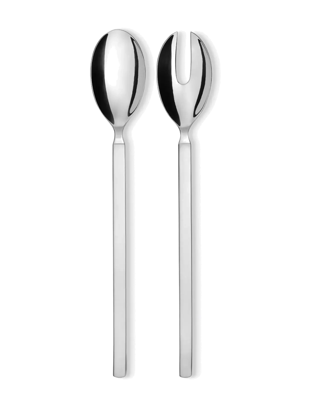 Alessi - Salad set i 18/10 stainless steel, mirror-polished med matte handtag - salatbesteck - steel - 2