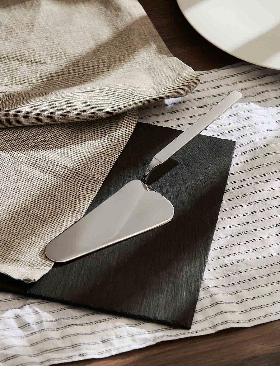 Alessi - Cake server i 18/10 stainless steel, mirror-polished med matte handtag - kuchenmesser - steel - 0