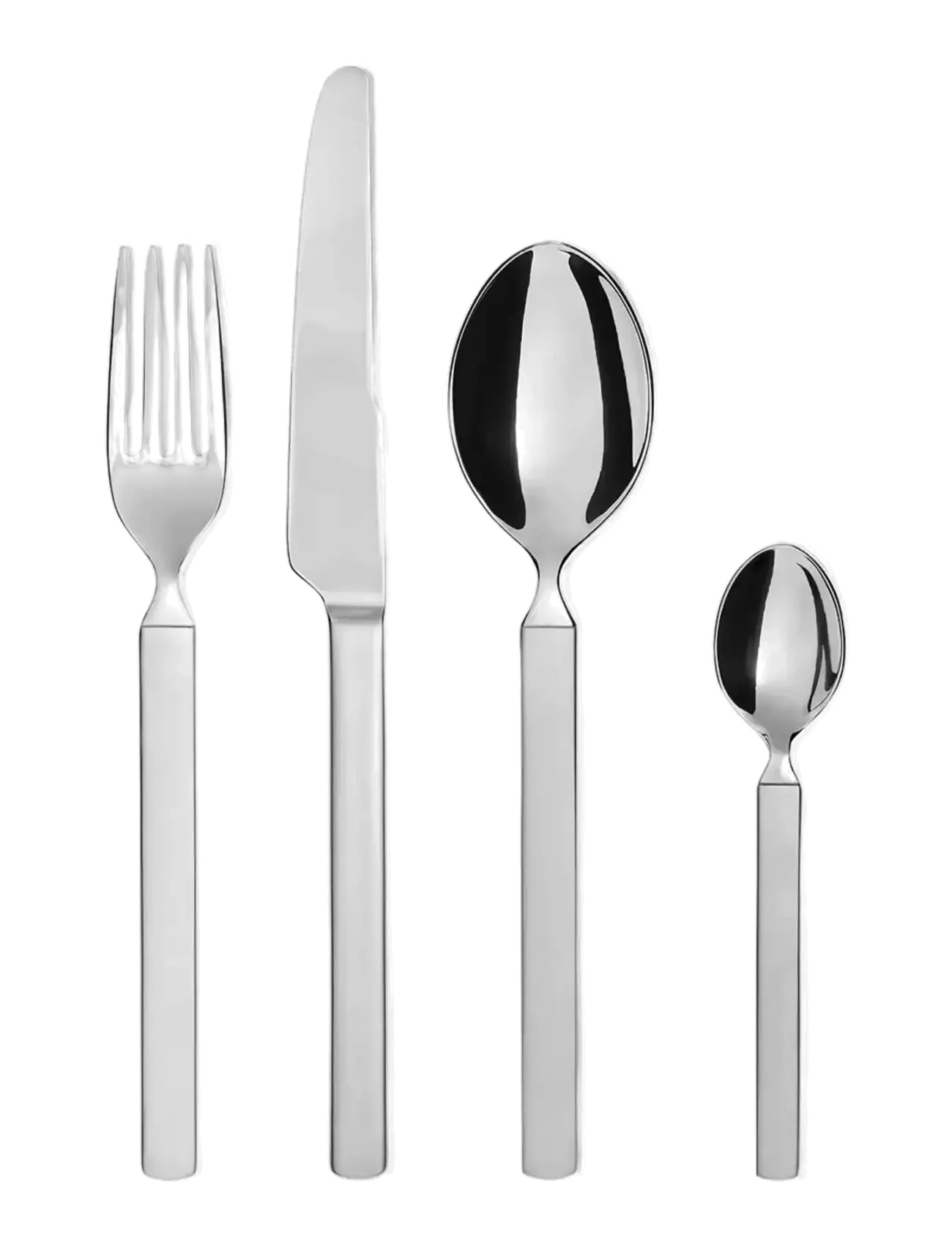 Alessi Cutlery Set With 6 Spoons, Forks, Knives And Coffee Spoons, Bestiksæt, Sølv, Str: ONE SIZE