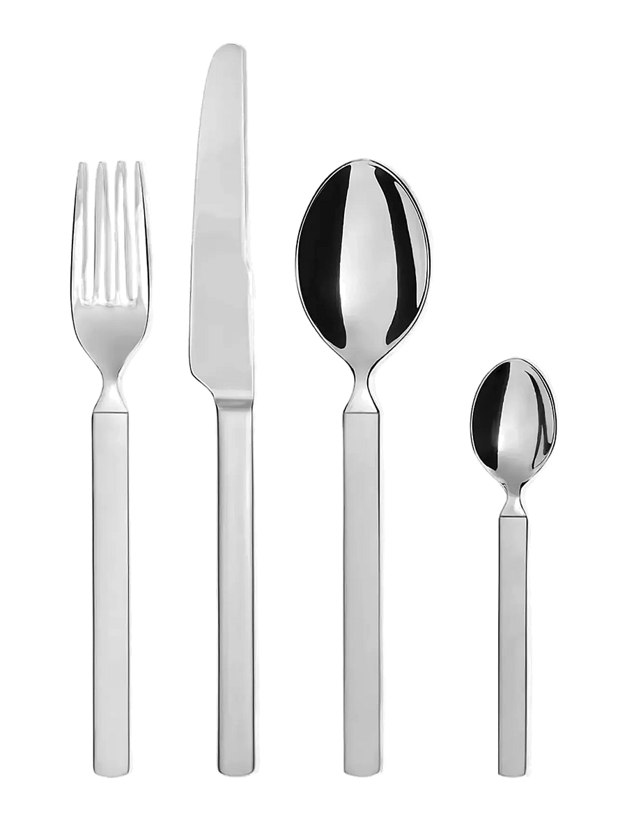 Alessi - Cutlery set with 6 spoons, forks, knives and coffee spoons - bestecksets - steel - 1