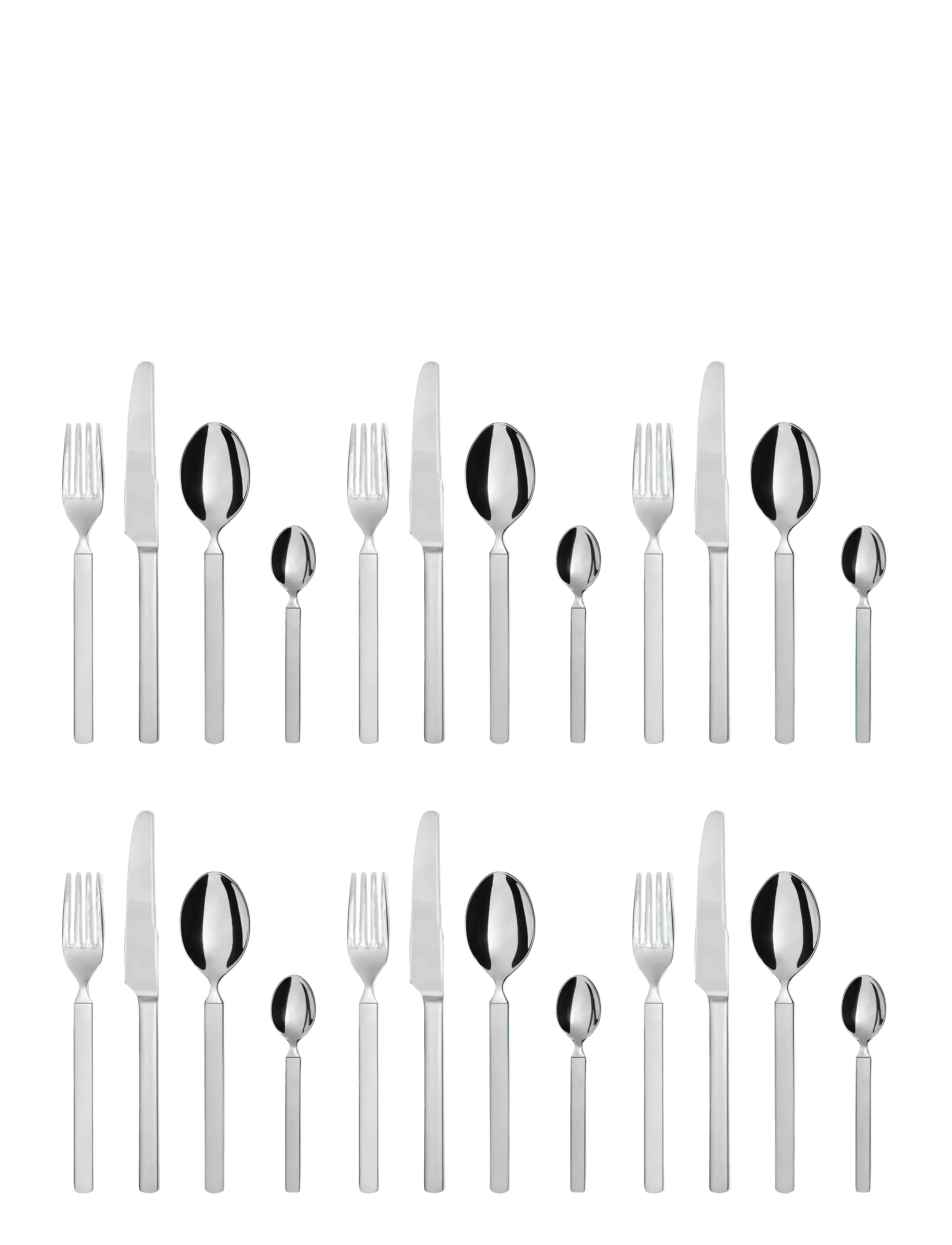 Alessi - Cutlery set with 6 spoons, forks, knives and coffee spoons - bestickset - steel - 2