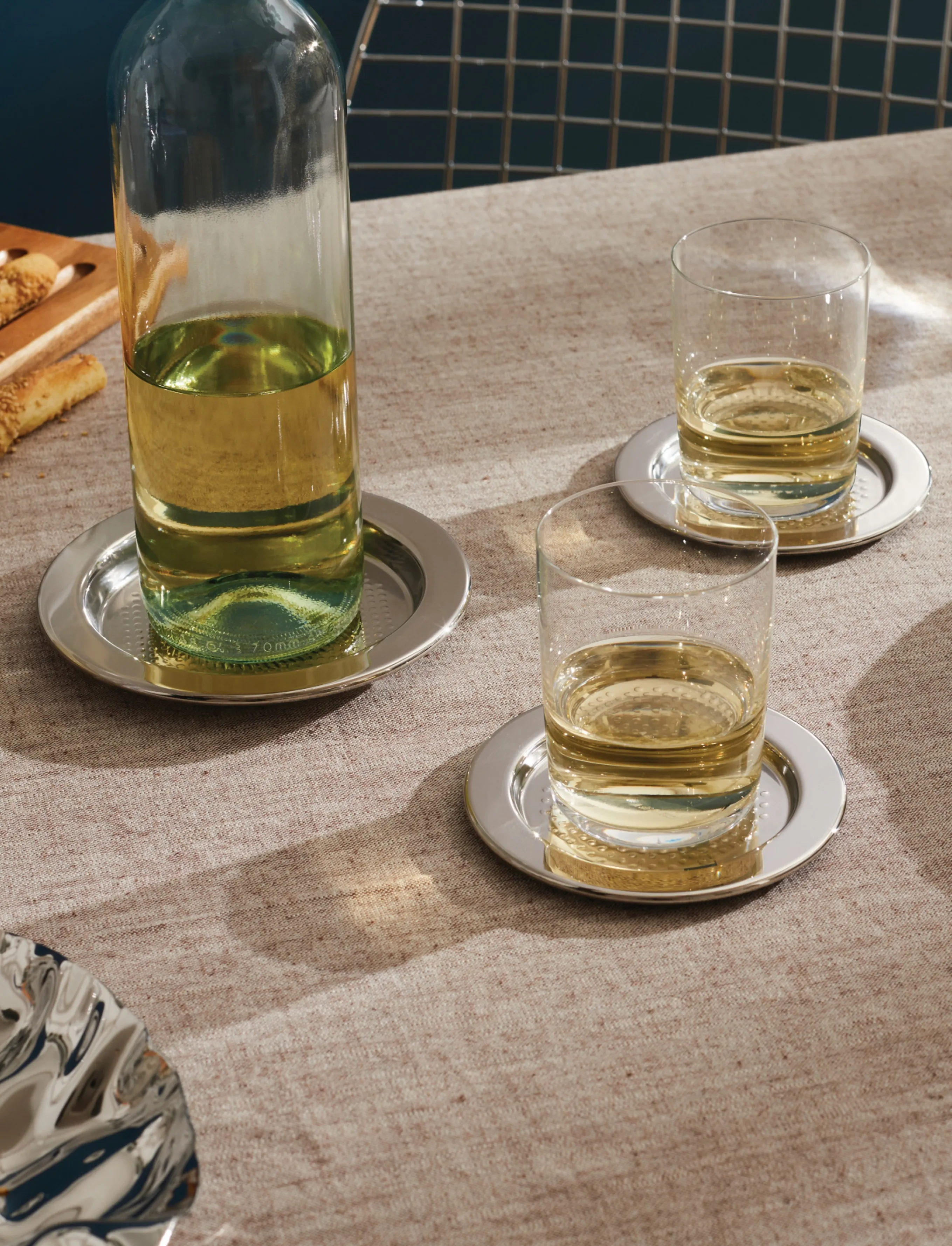 Alessi Bottle Coaster In Matte Steel With Mirror-Polished Edge 2 Pieces,,,Silber Gr.D15CM