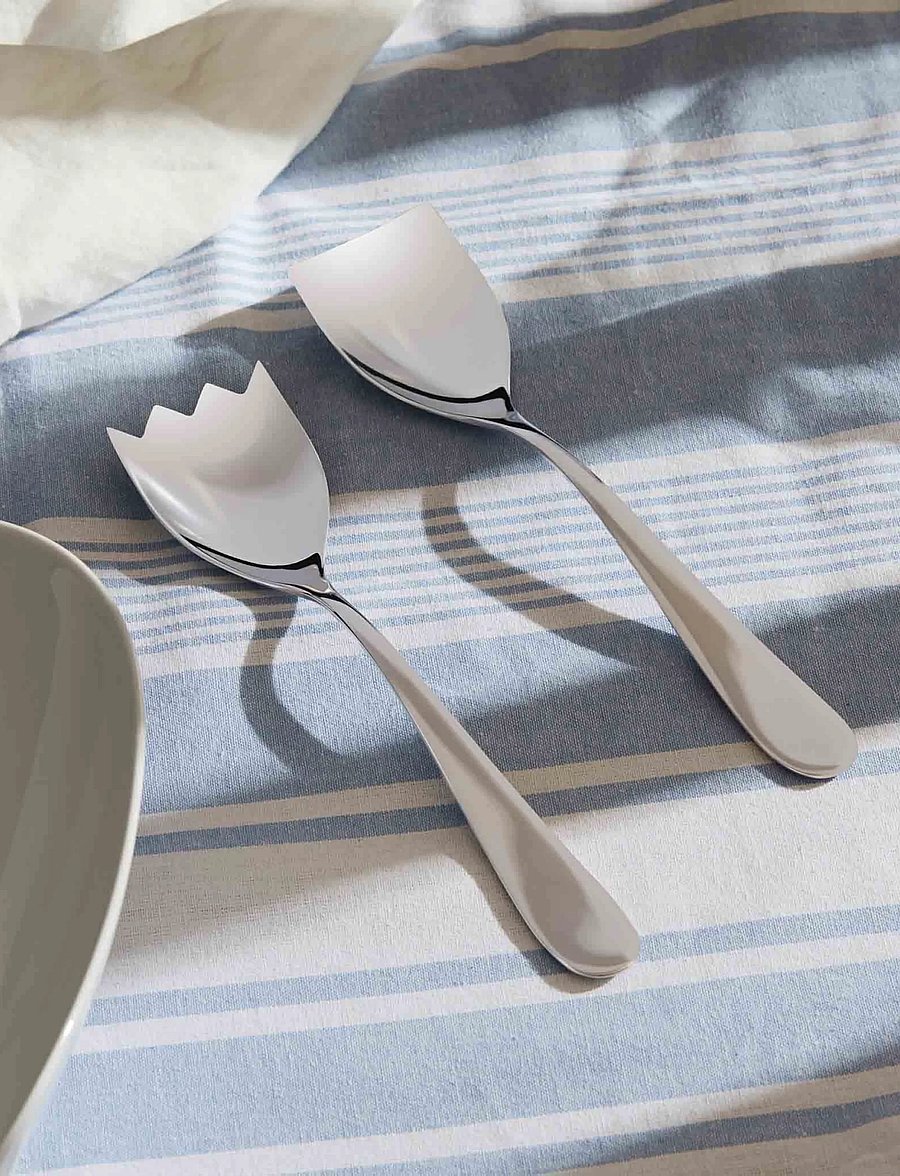 Alessi - Salad set i 18/10 stainless steel - salatilusikad - steel - 0