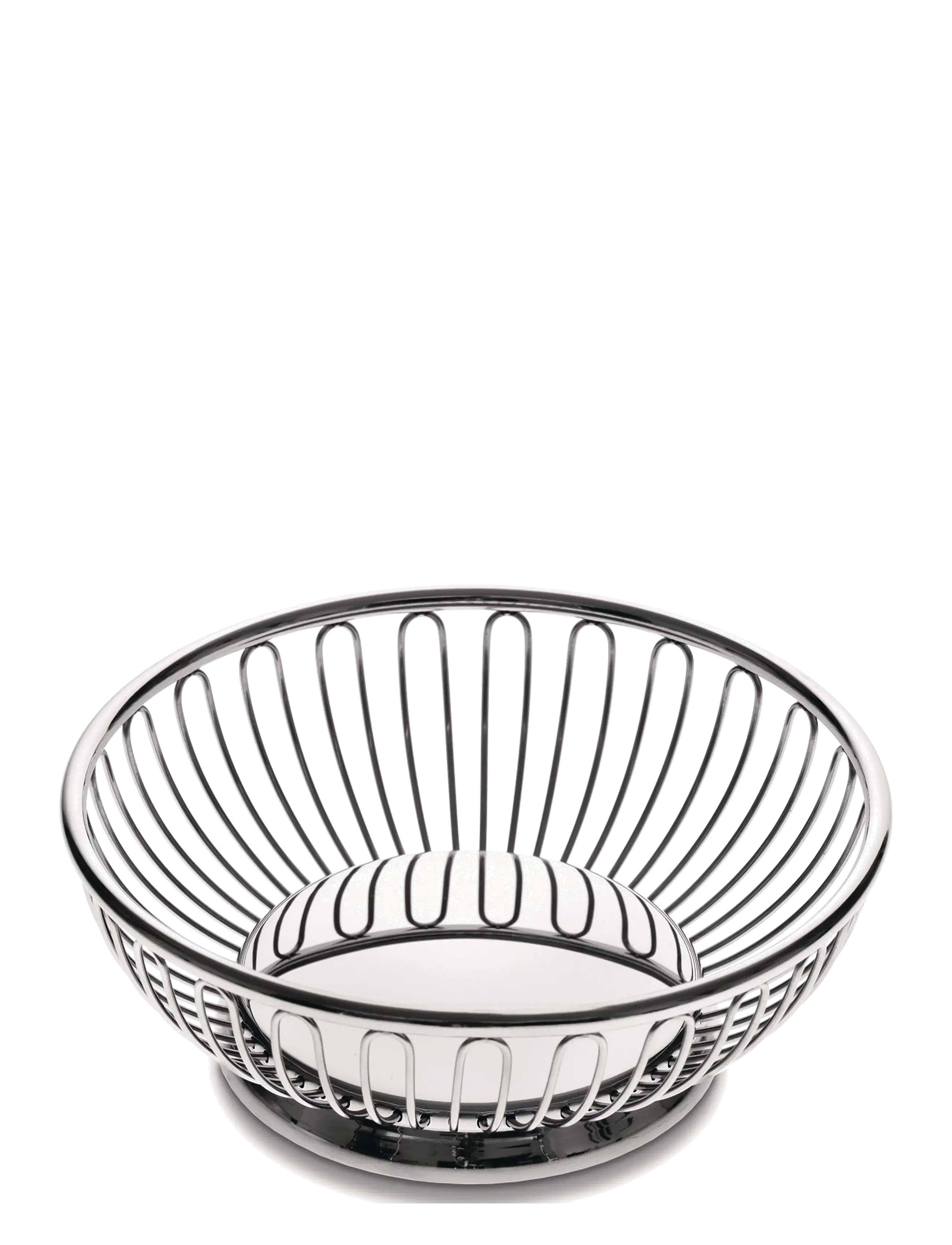 Alessi Round Wire Basket I 18/10 Stainless Steel, Fruit Skål, Sølv, Str: D15CM