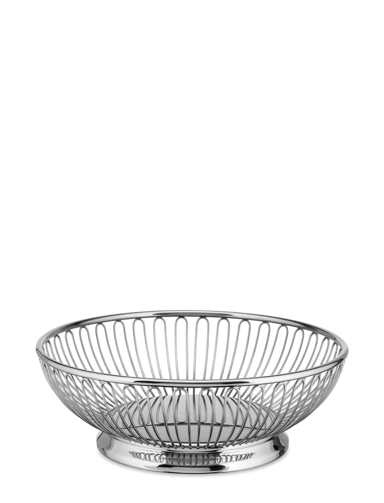 Alessi Round Wire Basket I 18/10 Stainless Steel, Brødkasse og kurv, Sølv, Str: D20.5CM