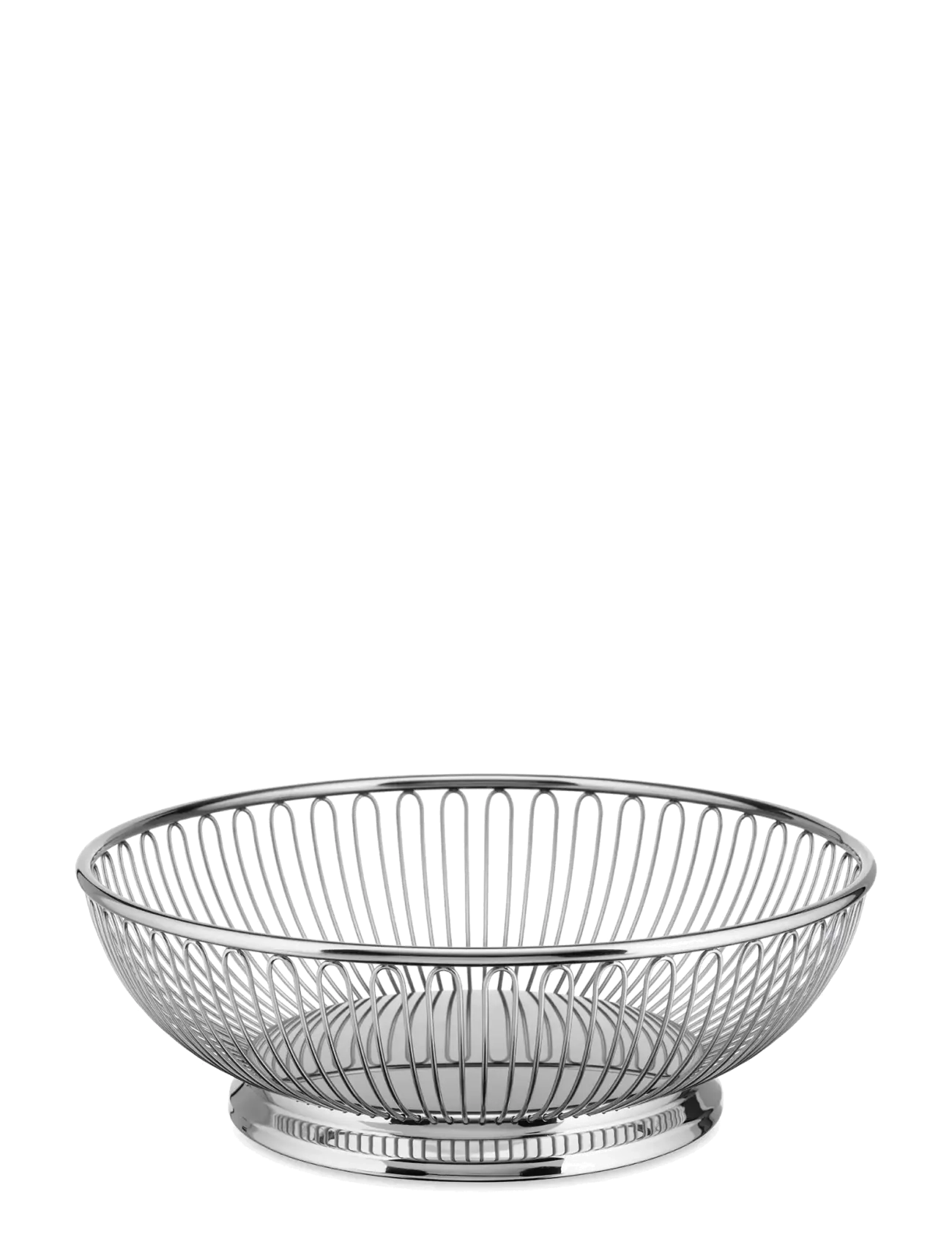 Alessi Round Wire Basket I 18/10 Stainless Steel, Fruit Skål, Sølv, Str: D24.5CM