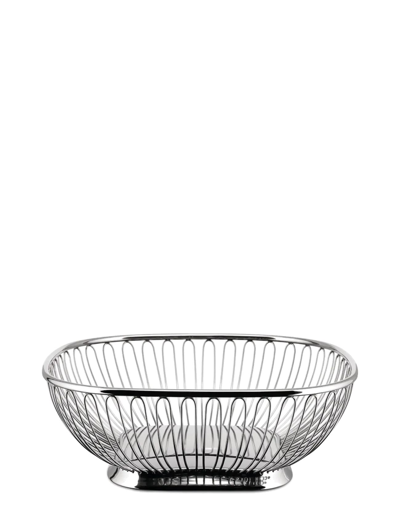 Alessi Square Wire Basket In 18/10 Stainless Steel, Fruit Skål, Sølv, Str: W23CM