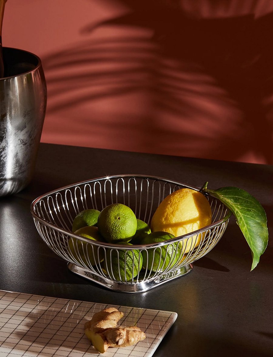 Alessi - Square wire basket in 18/10 stainless steel - puuviljakausid - steel - 0