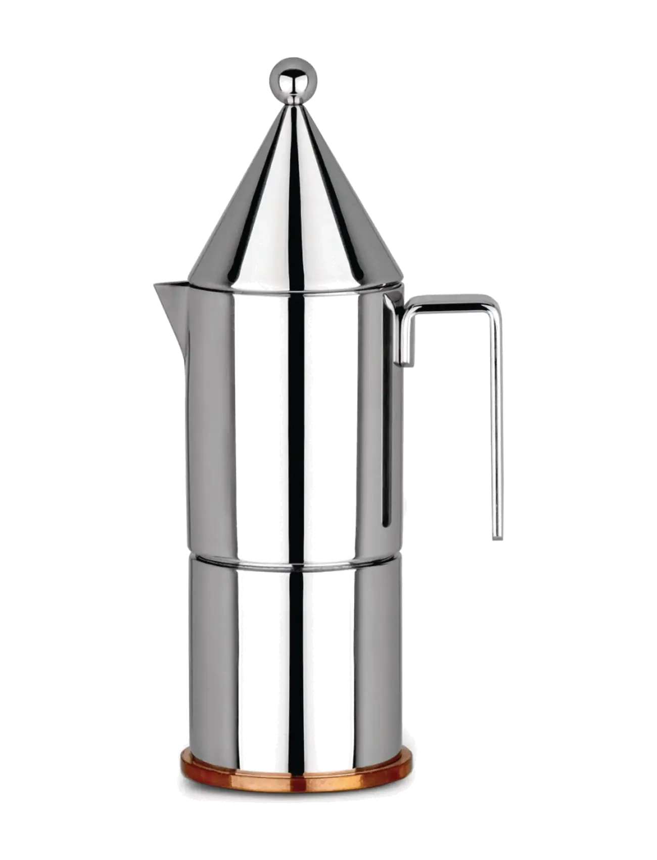 Alessi Espresso Maker In 18/10 Stainless Steel With Copper Bottom 3 Cups, CUPS, Coffee Makers, Silber - Moka Pots, Homeware