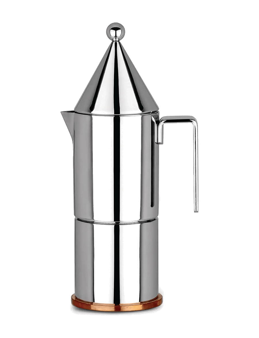 Alessi - Espresso maker in 18/10 stainless steel with copper bottom 3 cups - moka-töpfe - steel - 0