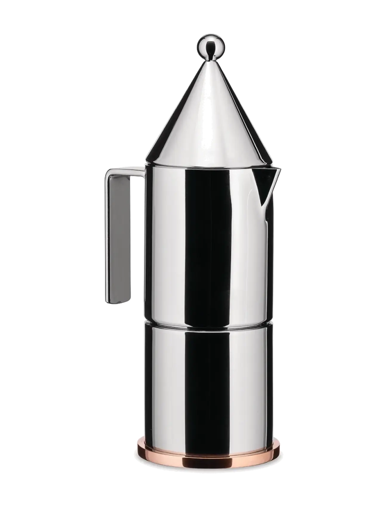 Alessi - Espresso maker in 18/10 stainless steel with copper bottom 3 cups - steel - 1