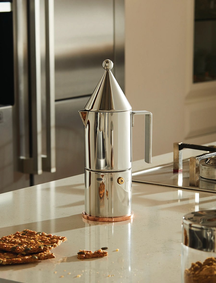 Alessi - Espresso maker in 18/10 stainless steel with copper bottom 3 cups - moka-töpfe - steel - 2