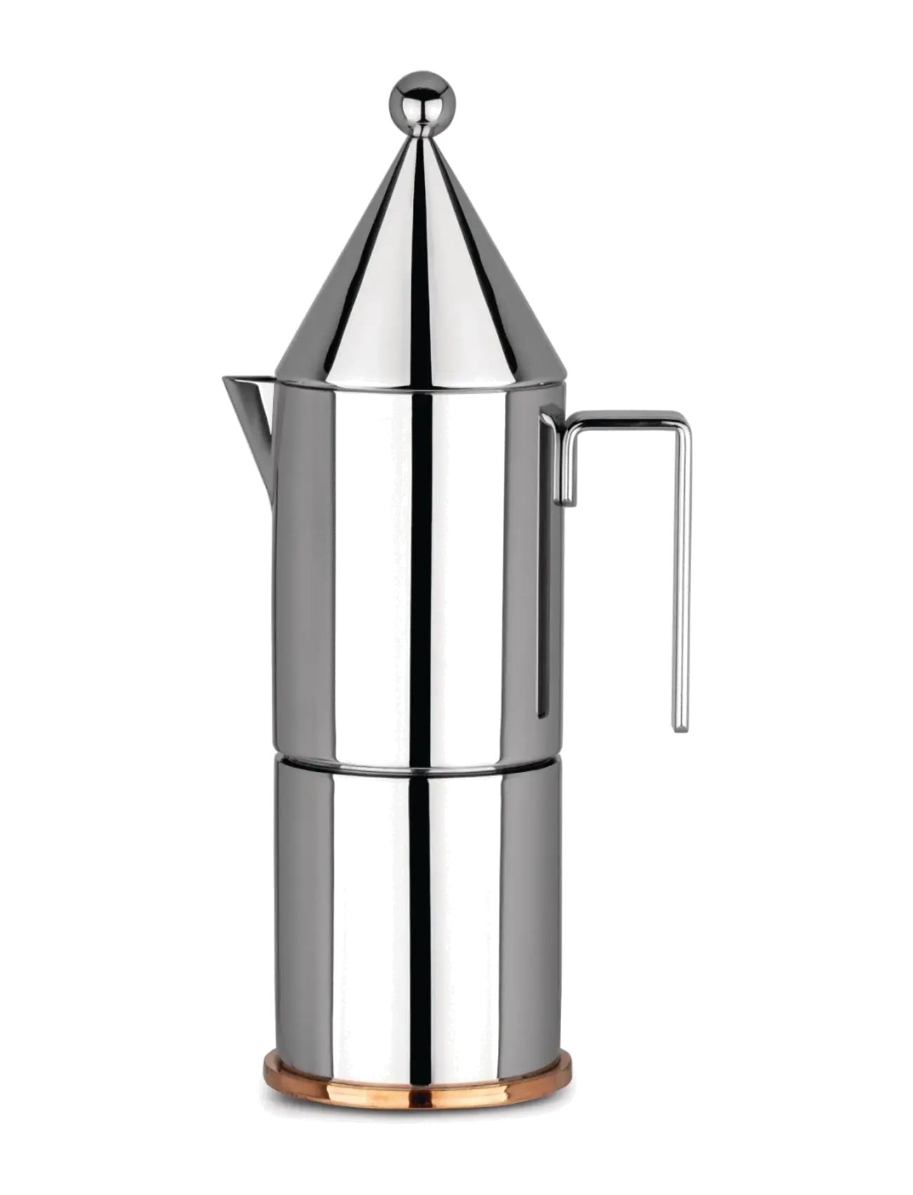 Alessi Espresso Maker In 18/10 Stainless Steel With Copper Bottom 6 Cups, 6 CUPS, Silver, Kaffemaskiner > Mokkakander, Unisex