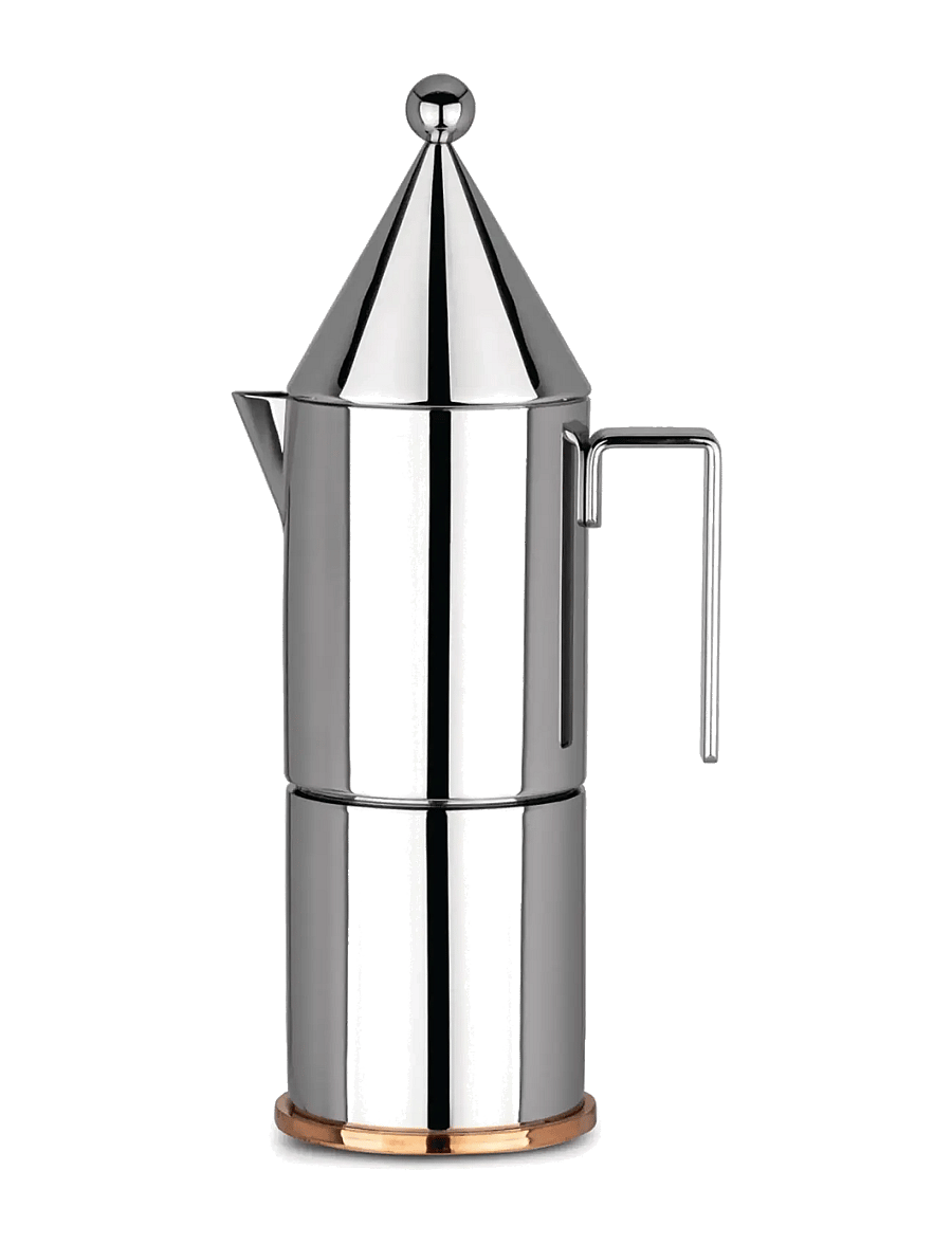Alessi - Espresso maker in 18/10 stainless steel with copper bottom 6 cups - moka-töpfe - steel - 0
